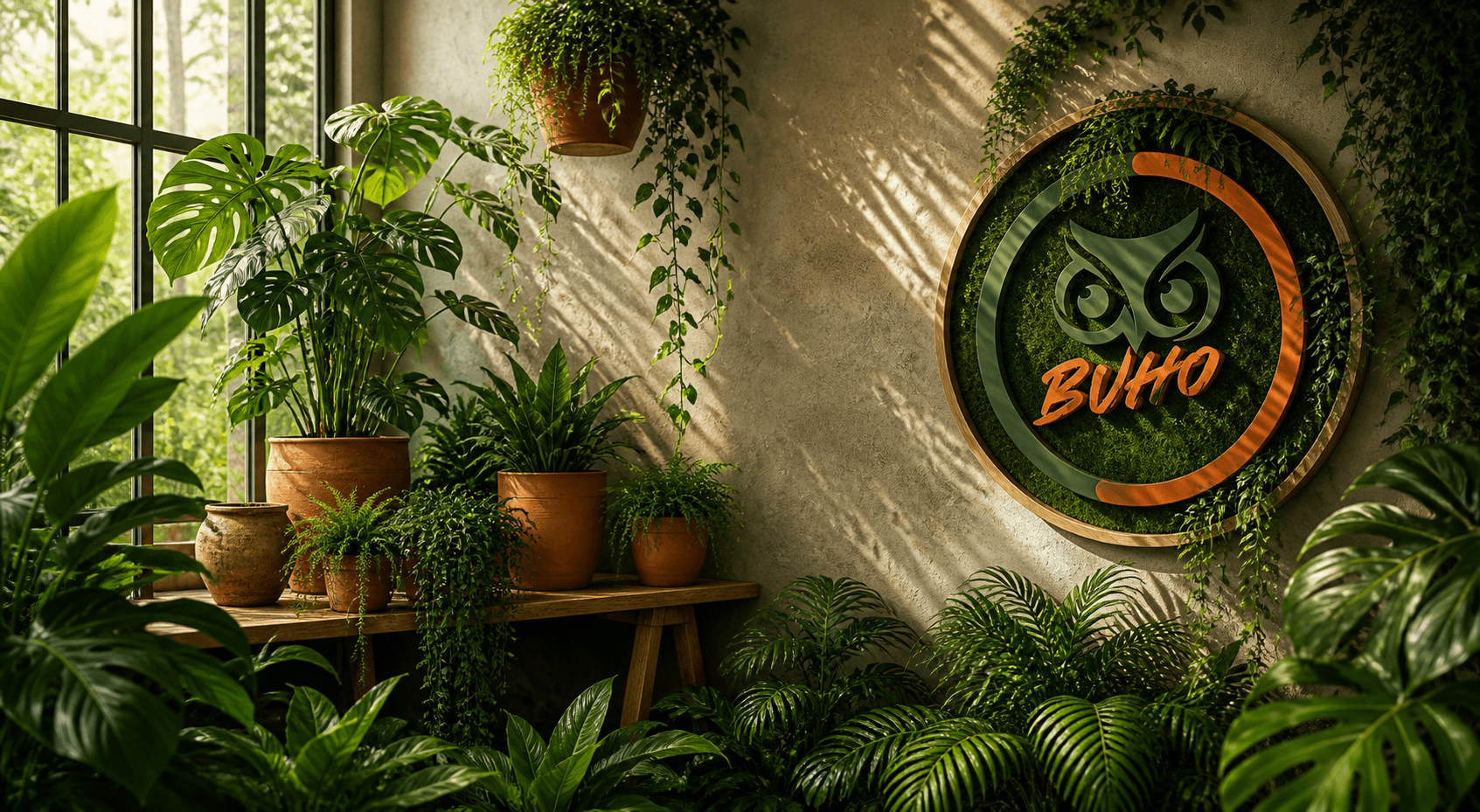 Conservatorio BUHOO con plantas tropicales